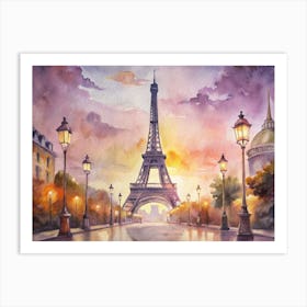 Paris At Sunset 1 Art Print