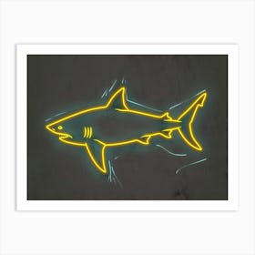 Neon Lemon Shark 2 Art Print