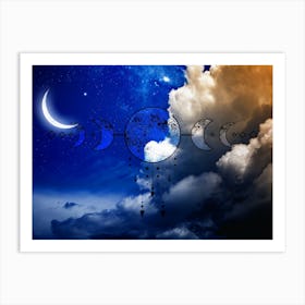 Moon And Stars - Mystic Moon poster #5 Art Print