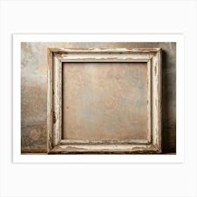 Vintage Textured Cardboard Frame Holding An Artistic Design Edges Worn And Gently Curling Patina O (5) Art Print