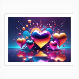 Colorful Heart Creative Art Print 1 Art Print