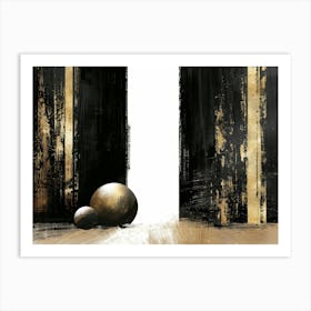 Gold & Black 3 Art Print