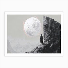 Man Looking At The Moon Art Print