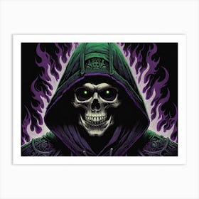 Skeleton In Flames 8 Art Print