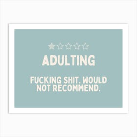 Adulting | Cream and Seafoam Art Print