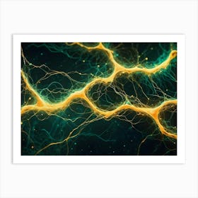 Abstract Network Of Glowing Lines, Resembling A Neural Network Or A Web Art Print