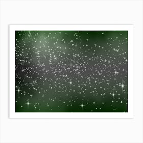 Mint Tone Shining Star Background Art Print