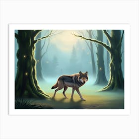 Wolf In The Forest 1 Art Print