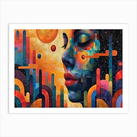 Digital Fusion: Human and Virtual Realms - A Neo-Surrealist Collection. Abstract Painting Art Print