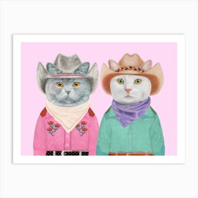 Cowboy Cats 3 Art Print