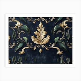 Gold Leaf Wallpaper Art Print