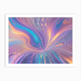 Abstract Liquid Swirl In Pink, Purple And Blue Colors Art Print