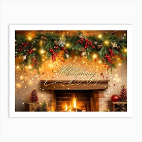 Christmas Fireplace 4 Art Print