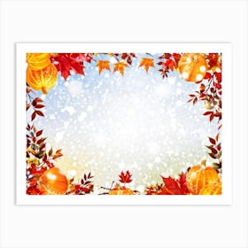 Autumn Leaves Radiate Vibrant Red Orange And Yellow Hues Clustered Together Embraced By A Decora (5) Art Print