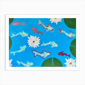 Fish in Pond Art Print