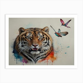 Tiger And Birds Art Print