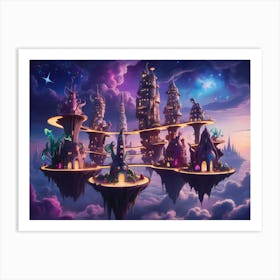 Fairytale City Skyward Sanctuaries: Magic Above the Clouds Art Print