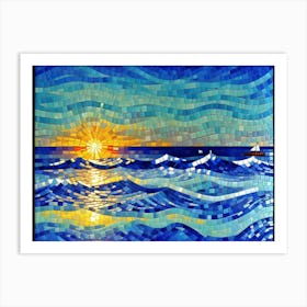 Sunset At The Beach 3 Art Print