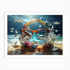 Fish Eye Water Ai Image Art Print