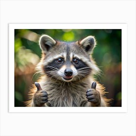 Raccoon Giving A Double Thumbs Up Art Print