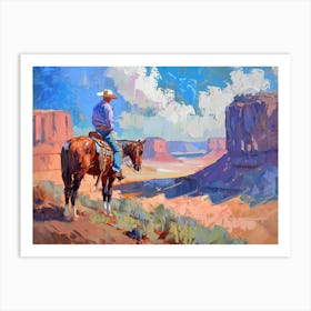 Cowboy In Monument Valley Arizona 1 Art Print