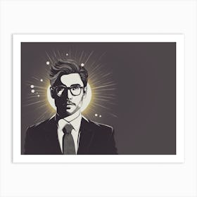 Man In Glasses Art Print