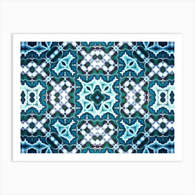 Blue And White Abstract Pattern 1 Art Print