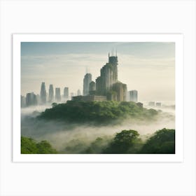 Foggy Cityscape Art Print