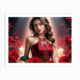 Passionate Beautiful Girl Art Print