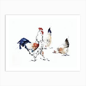 Roosters 1 Art Print