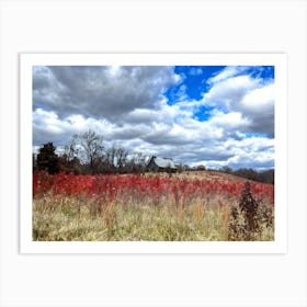 Barn In The Field On Westphalia In Autumn  Art Print