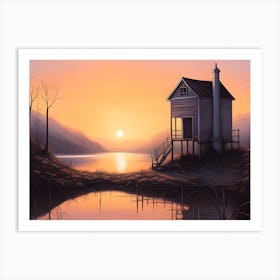 Sunset House Art Print