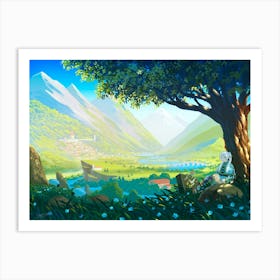 Frieren relaxing view Art Print