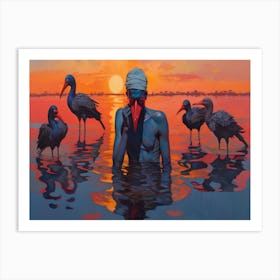 Man In The Water Art Print