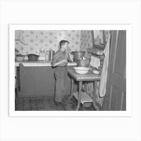 645 A M, Son Of Tip Estes Washing His Face After Doing His Early Morning Chores, Near Fowler, Indiana By Russe Art Print