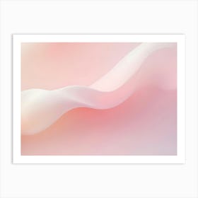 Abstract 3d Rendering Of A Flowing, Wavy Shape In Soft Pink And White Tones, Creating A Sense Of Movement And Fluidity Art Print