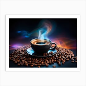 Coffee Cup With Smoke 2 Art Print