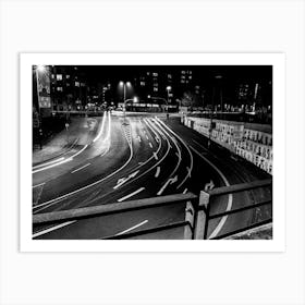 Black And White Street Scene Art Print