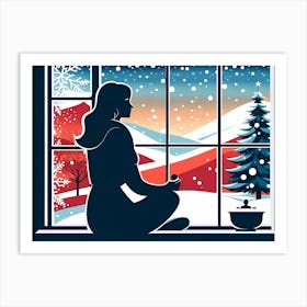 Christmas Window 6 vector art Art Print