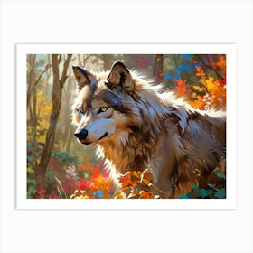 Wolf In The Woods 9 Art Print