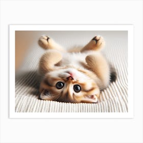 Kitten Laying On Its Back Art Print