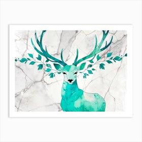 Deer Watercolor Painting Art Print