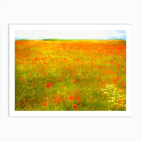 Poppy Field Landscape Art Print