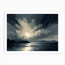 Sunset Over The Water hamptons Art Print