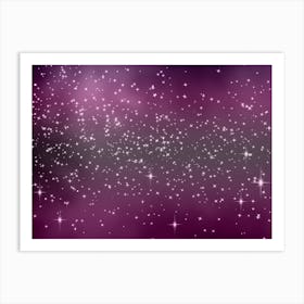 Purples Shade Shining Star Background Art Print