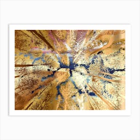 Gold Blue Abstract Art Print Art Print