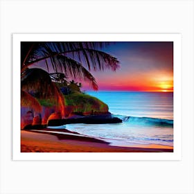 Sunset On The Beach 655 Art Print