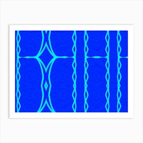 Blue And White Abstract Art Print