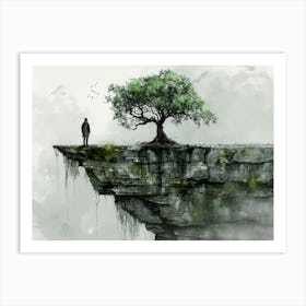 Tree On The Cliff 7 Art Print