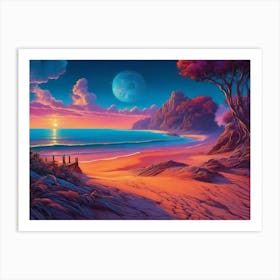 Sunset On The Beach Art Print